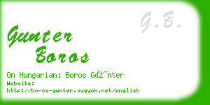 gunter boros business card
